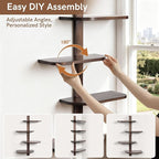 Afuly Mid Century Modern Decor Floating Shelves Walnut Display Shelf Wall Unit - Image 5