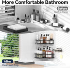 YASONIC Shower Caddy Corner, No Drilling Shower Organizer Corner - Image 8