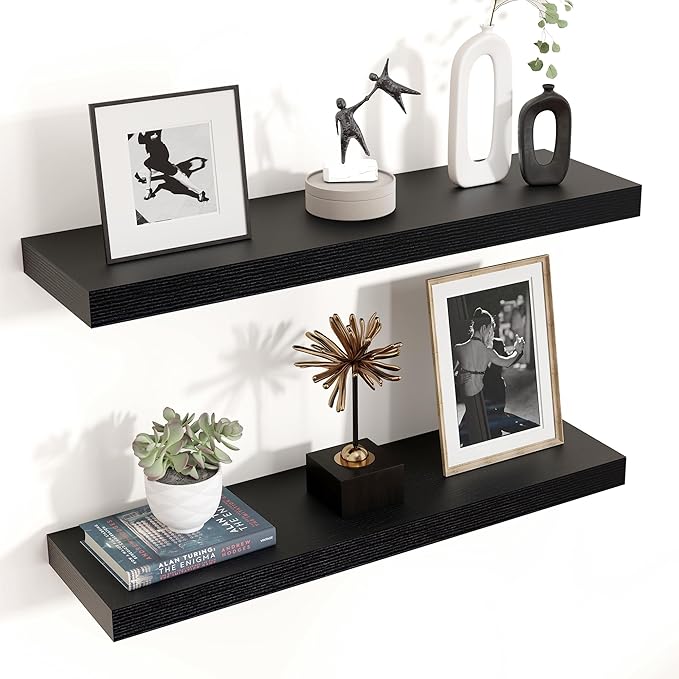 Venusmiles Floating Shelves for Wall 24 inch Long, Engineered Wood Wall Shelves by Venusmiles