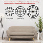 LEIKE Large Wall Clock, Battery Operated, Decorative Retro Black Metal Clock - Image 4