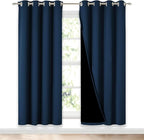 NICETOWN Moroccan Blue Full Shade Curtain Panels, Pair of Energy Smart & Noise by NICETOWN