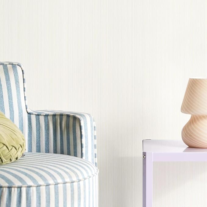 YXTII 20.8" x 393.7" Beige Grasscloth Wallpaper, Textured Peel and Stick - Image 4