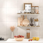 Amaoot Floating Shelves Set of 3, Home Wood Wall Shelf, Farmhouse Shelf - Image 4