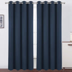 LEMOMO Navy Blue Thermal Blackout Curtains/52 x 108 Inch/Set of 2 Panels Room by Lemomo