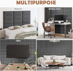IFNOW Wall Mounted Upholstered Headboard Queen, 3D Peel and Stick Soundproof - Image 7