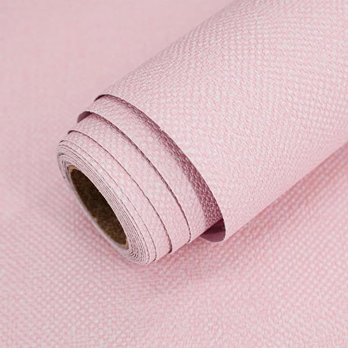 Grasscloth Peel and Stick Wallpaper 15.75x196.85inch Modern Pink Removable by MANONIRIA