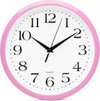 Bernhard Products Light Pink Wall Clock Silent Non Ticking by BernhardProducts
