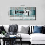 Teal Wall Art Family Sign Wall Decor Inspirational Quotes Canvas Prints - Image 6