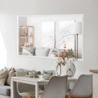 Amorho Bathroom Mirror, 72 X36 Inch White Thick Metal Framed Wall Mirrors - Image 5