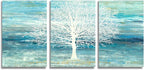 Yihui Arts Teal and Blue Canvas Wall Art - Image 3