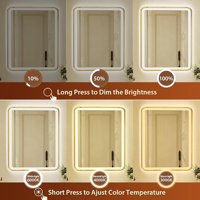 36x48 Inch LED Bathroom Mirror - Image 3