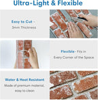 COMSTICKC 3D Faux Brick Wall Panels Peel and Stick, Small Brick Size, Thin PVC - Image 4