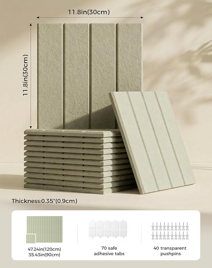 Aothia 12-Pack Felt Bulletin Board Tiles, 48x36 Modular Pin Board - Image 2