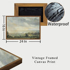 OIQArtOIQ Vintage Framed Wall Art Pastoral Landscape Canvas Art Prints Rustic - Image 4