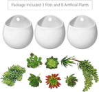 Mkono Wall Planter with Artificial Plants, Decorative Potted Fake Succulents - Image 3