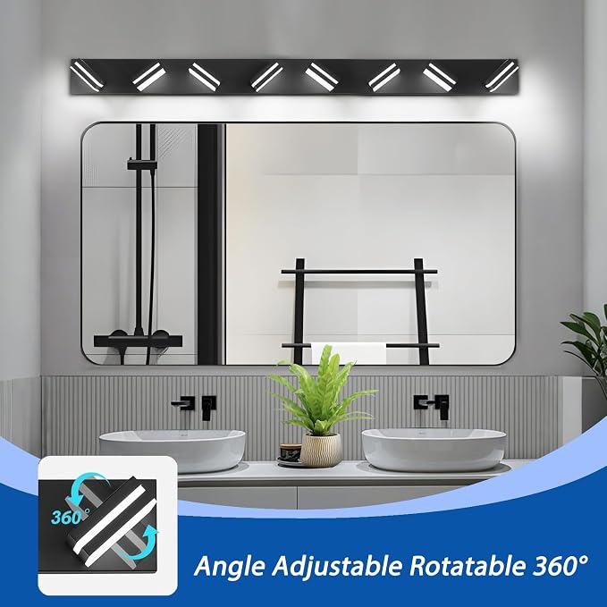 IZORRO LED Modern Bathroom Lights Fixtures, Matte Black Acrylic Wall Lighting - Image 2