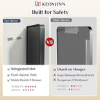 Keonjinn Black Bathroom Mirror, 20 x 30 Inch Rounded Rectangle Bathroom Mirrors - Image 6
