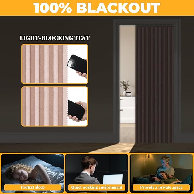 AJAZZ 100% Blackout Accordion Doors Interior Accordion Doors - Image 4
