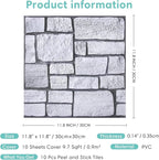 Commomy 3D Faux Stone Wall Panel Peel and Stick Wall Tiles - Image 7