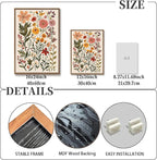 KISSFOX 3 Piece Boho Floral Canvas Wall Art - Image 3