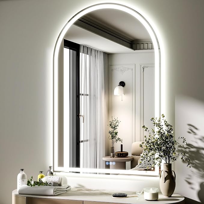 BEAUTYPEAK 48x30 LED Arch Bathroom Mirror - Image 8