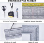 CRASPIRE 88 x 3 Inch Silver 3D Sticky Decorative Wallpaper Border Foam - Image 5