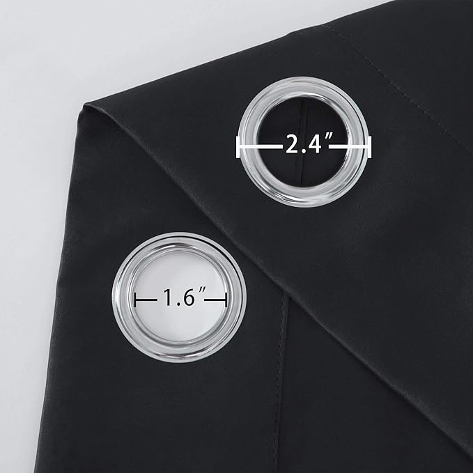 LEMOMO Blackout Curtains 66 x 84 inch/Black Curtains Set of 2 Panels/Thermal - Image 6