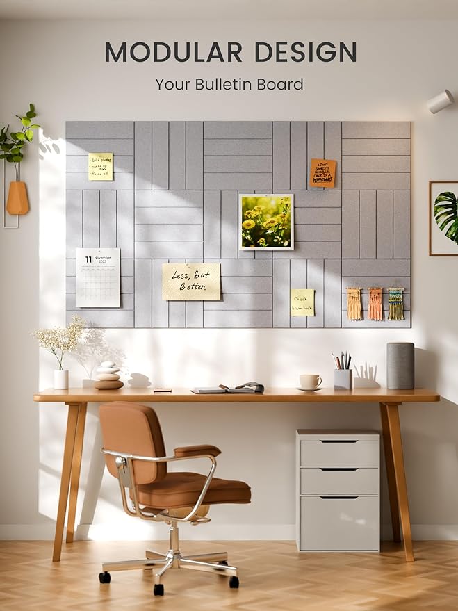 Bumusty Large Cork Board Alternative-36 x 24" Felt Bulletin Board Tiles - Image 6