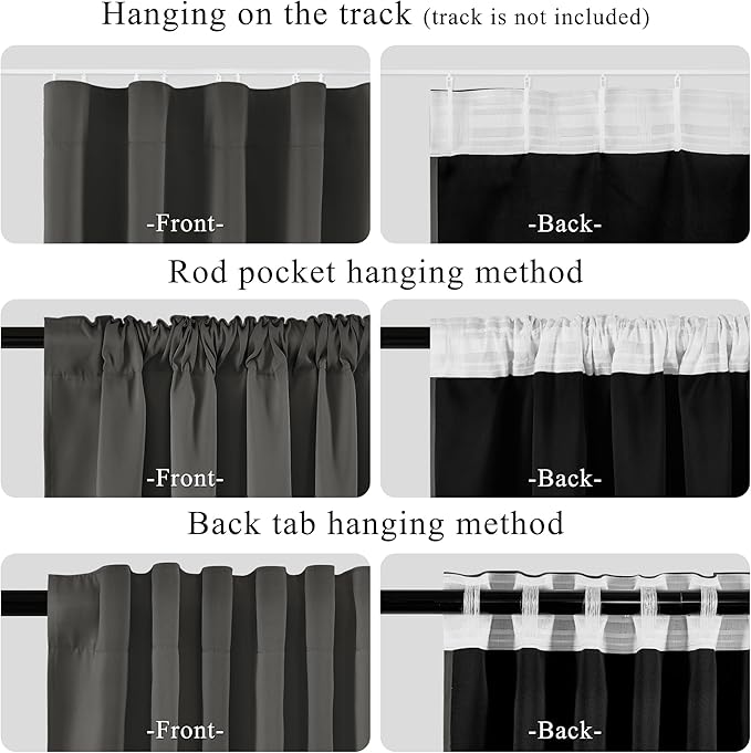 RYB HOME Full Blackout Curtain for Sliding Glass Doors, Thermal Insulated Extra - Image 4