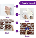3D Faux Brick Wall Panels Peel and Stick, Small Brick-Look Textured Wall Sticker - Image 6