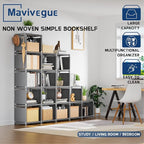 Mavivegue Bookshelf, 18 Cube Storage Organizer, Extra Large Book Organizer - Image 8