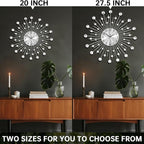 SIN&MI Large Wall Clock for Living Room Decor Non-Ticking Quiet Metal Quartz - Image 5