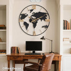 Pytha Sight 24 Inch Large Wall Clock, Modern Decorative Big World Map - Image 7