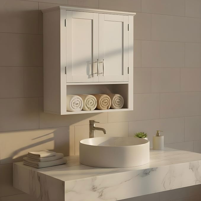 SUPER DEAL Bathroom Wall Cabinet Over The Toilet, Wall Mount Storage Medicine - Image 5