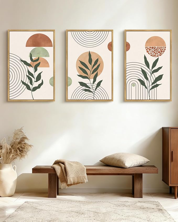 PHOPAGO Boho Wall Art Sage Plant Botanical Bohemain Framed Wall Printing Large - Image 7