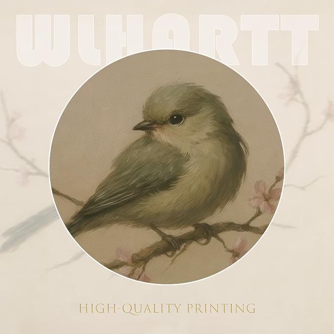Vintage Bird Wall Art, Cherry Blossom Spring Pictures Canvas Wall Decor - Image 5
