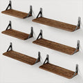 AMADA HOMEFURNISHING Wall Shelves Set of 6, Rustic Farmhouse Floating Shelves by AMADAHOMEFURNISHING