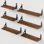 AMADA HOMEFURNISHING Wall Shelves Set of 6, Rustic Farmhouse Floating Shelves by AMADAHOMEFURNISHING