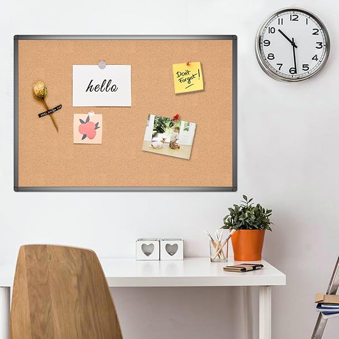VIZ-PRO Cork Notice Board, 48 X 32 Inches, Cork Bulletin Board - Image 6