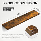 BAYKA Floating Shelves, 48 inches Long Wall Mounted Rustic Wood Shelves - Image 3
