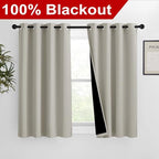 NICETOWN 100% Blackout Curtains 54 inches Long, Double-Deck Completely Blackout - Image 2
