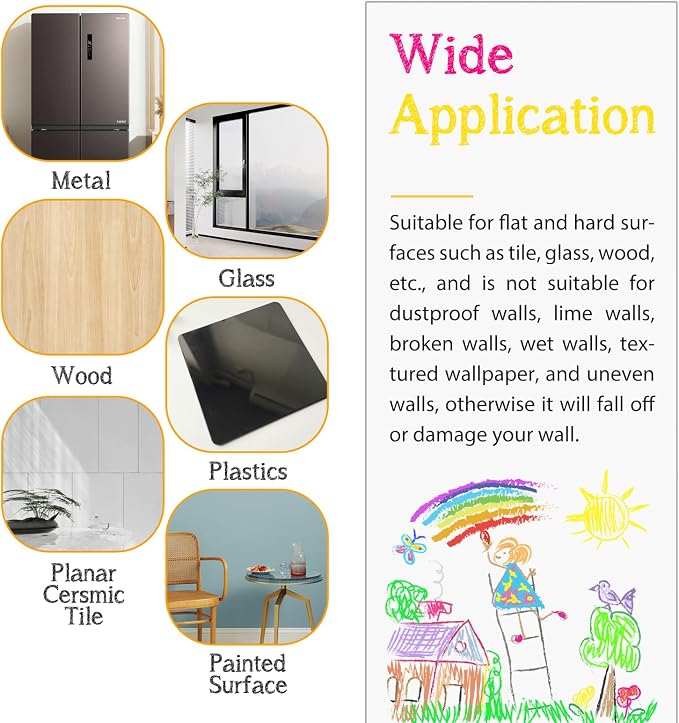 Magnetic Whiteboard Contact Paper 47.2" x 18" Adhesive Magnetic Dry Erase White - Image 5