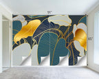 Golden Botanical Leaf wallpeper Living Room Bedroom wall Mural - Image 4