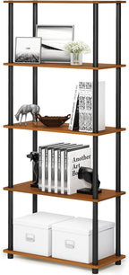Furinno TURN-N-TUBE Storage Shelves, 5-Tier Book Shelf, Corner Shelf, Toolless - Image 5
