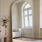 Dewfig Arched White Full Length Mirror, Full Body Mirrors - Image 2