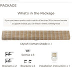 TWOPAGES Natural Woven No Drill Roman Shades, Custom Cordless Blackout Bamboo - Image 8