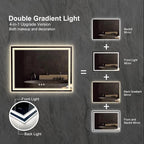 LED Mirror for Bathroom, 48x36 Inch Gradient Front and Backlit Bathroom Mirror - Image 4