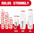 Sinfuo 24 Hooks for Hanging Variety Pack, Adhesive Wall Hooks Heavy Duty - Image 4