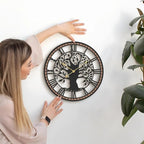 Micasso Wall Clocks Battery Operated: 15Inch Farmhouse Tree of Life Metal - Image 5