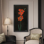 Vintage Framed Red Floral Wall Art - Image 2